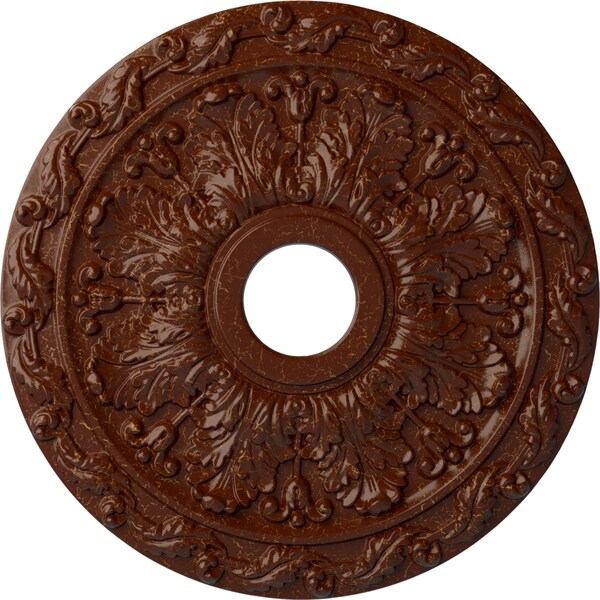 Ekena Millwork Spring Leaf Medallion (Canopies up to 5 5/8"), 19 7/8"OD x 3 5/8"ID x 1 1/4"P, Burnished Mahogany CM19SPBMC - main